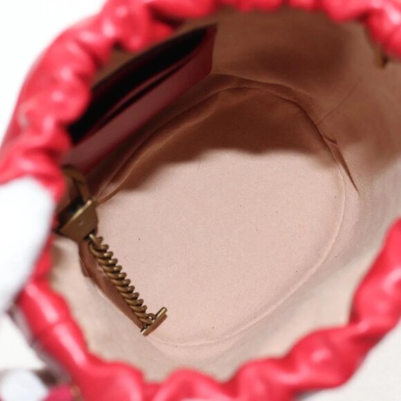 GUCCI Chain Shoulder Bag Leather Red Gold 575163 Auth 135268M - Picture 10 of 16